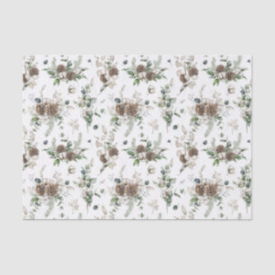 Simple Farmhouse Greenery Watercolor Christmas Tissue Paper