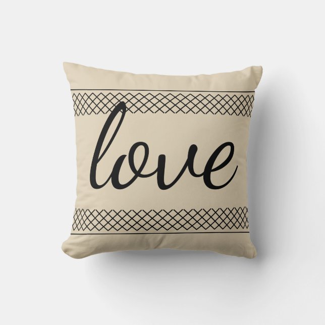 Simple Farmhouse Love Beige Cushion (Front)