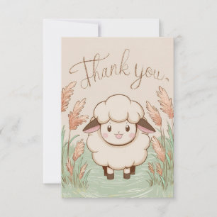 Simple Farmyard Sheep  Thank You Card