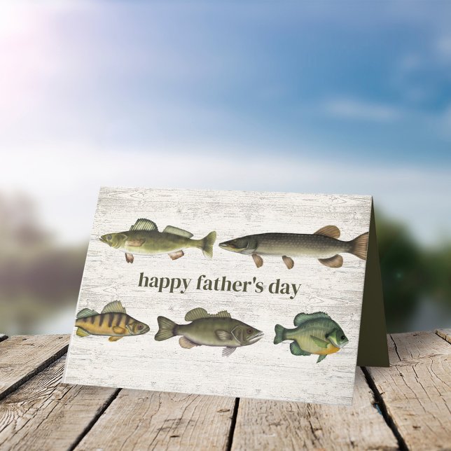 Simple Father's Day Vintage Rustic Fishing Fishing Card (Creator Uploaded)