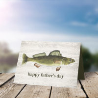 Simple Father's Day Vintage Rustic Fishing Walleye