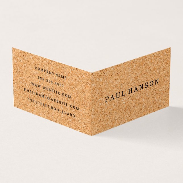 Simple Faux Cork Business Card (Outside)