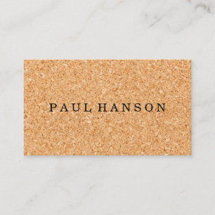 Simple Faux Cork Print Business Card