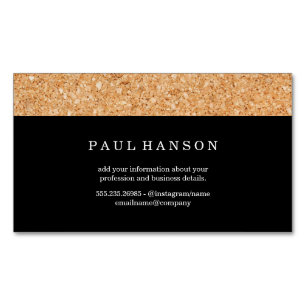 Simple Faux Cork Print Magnetic Business Card