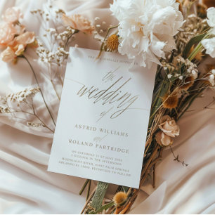 Simple Faux Gold Calligraphy the Wedding of Invitation