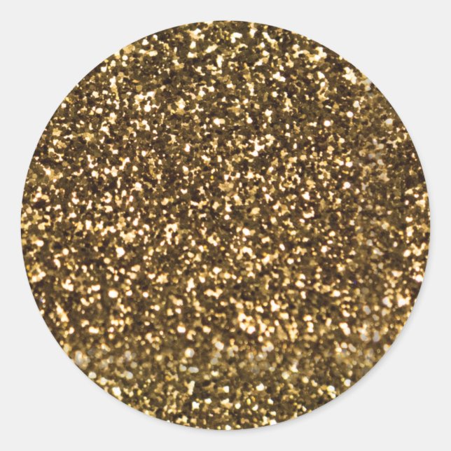 Simple Faux Gold. Classic Round Sticker (Front)