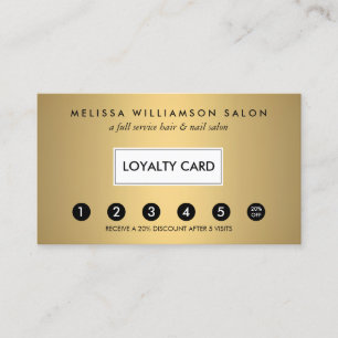 Simple Faux Gold Customer Loyalty Punch Card