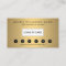 Simple Faux Gold Customer Loyalty Punch Card