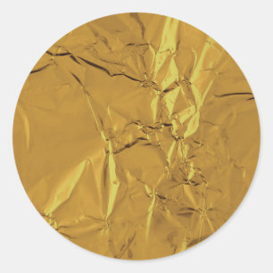 Simple Faux Gold Foil. Classic Round Sticker