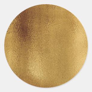 Simple Faux Gold Foil. Classic Round Sticker