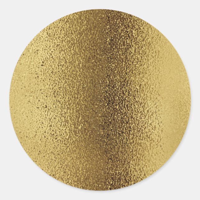 Simple Faux Gold Foil. Classic Round Sticker (Front)