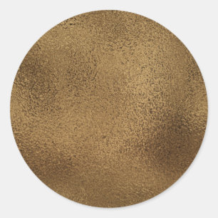Simple Faux Gold Foil. Classic Round Sticker