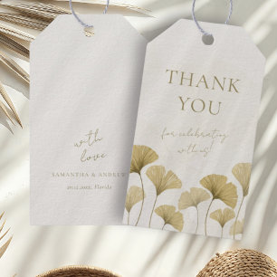 Simple Faux Gold Ginkgo Wedding Favor Gift Tags