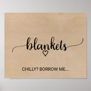 Simple Faux Kraft Calligraphy Blankets Poster