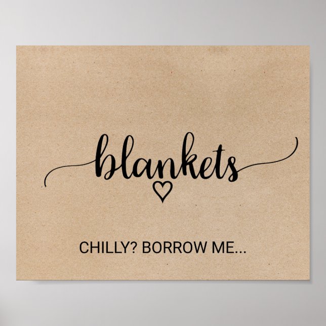 Simple Faux Kraft Calligraphy Blankets Poster (Front)