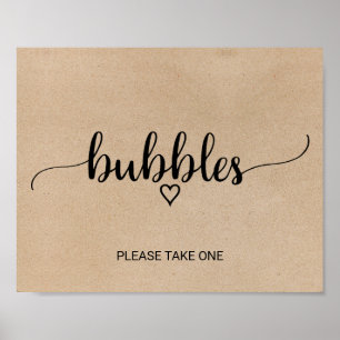 Simple Faux Kraft Calligraphy Bubbles Sign