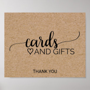 Simple Faux Kraft Calligraphy Cards and Gifts Poster