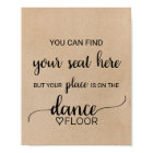 Simple Faux Kraft Calligraphy Dance Floor Sign