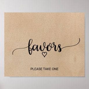 Simple Faux Kraft Calligraphy Favours Poster