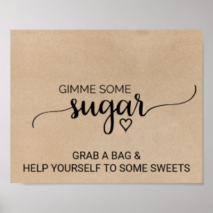 Simple Faux Kraft Calligraphy Gimme Some Sugar Poster