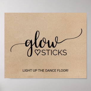 Simple Faux Kraft Calligraphy Glow Sticks Sign