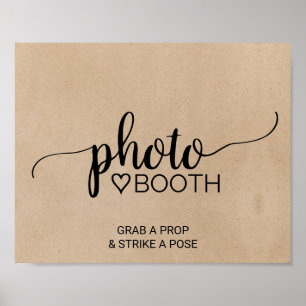 Simple Faux Kraft Calligraphy Photo Booth Sign
