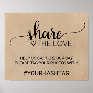 Simple Faux Kraft Calligraphy Share The Love Sign