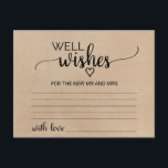 Simple Faux Kraft Calligraphy Well Wishes Cards<br><div class="desc">These simple faux kraft calligraphy well wishes cards are the perfect activity for a rustic wedding reception or bridal shower. The minimalist design features an elegant brush script font and a lovely feminine heart on a faux kraft background. Personalise these cards with the name of the bride and groom. Well...</div>