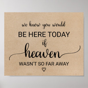 Simple Faux Kraft If Heaven Wasn't So Far Away Poster