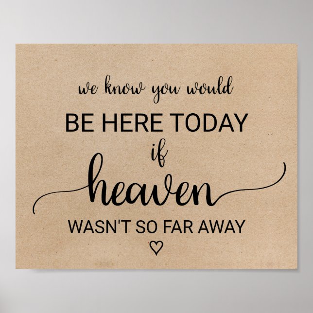 Simple Faux Kraft If Heaven Wasn't So Far Away Poster (Front)