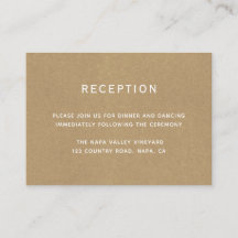 Simple Faux Rustic Kraft Wedding Reception