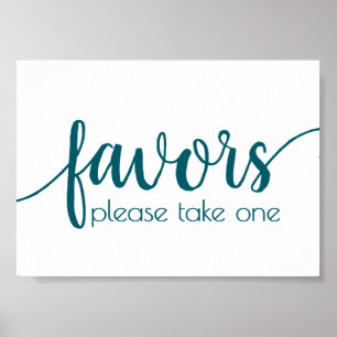 Simple Favors   Teal Aqua Wedding Party Event Poster