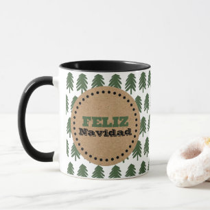 Simple Feliz Navidad Christmas Tree Mug
