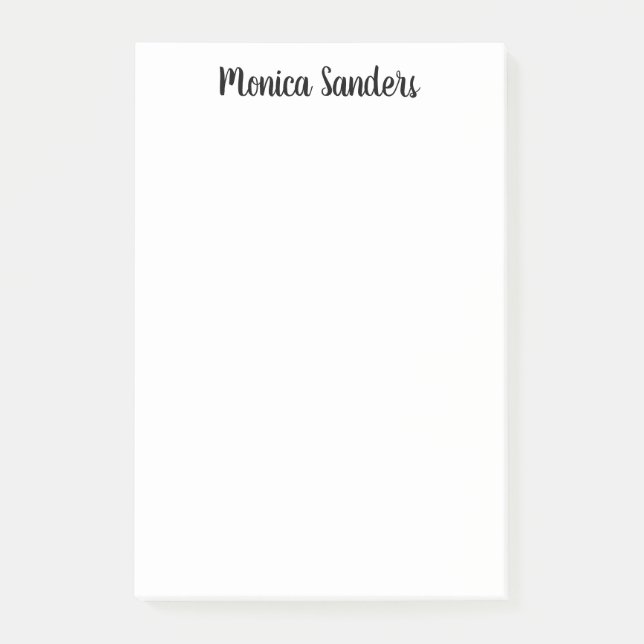 Simple Feminine Girly Modern Chic Black Script Post-it Notes (Front)