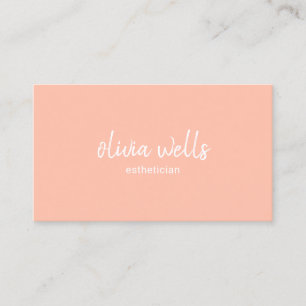 Simple Feminine  Peach Coral Beauty Business Card