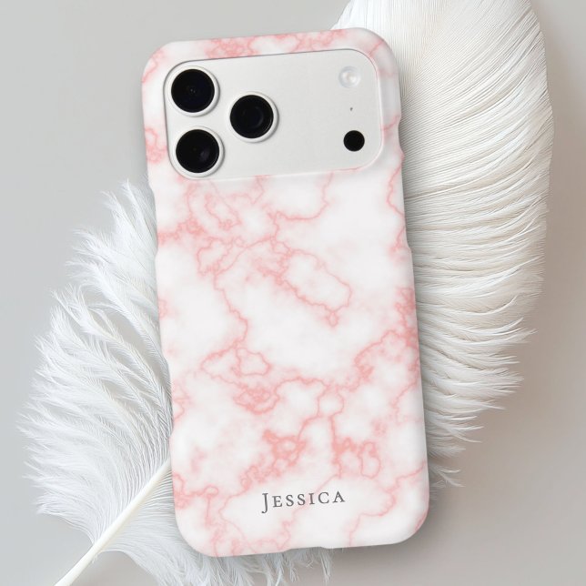Simple Feminine Pink Marble Pattern with Name (Creator Uploaded)