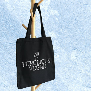 Simple Ferocious Vegan, Minimalist Tote Bag