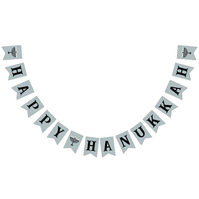 Simple Festival of Lights Menorah Hanukkah  Bunting (All)