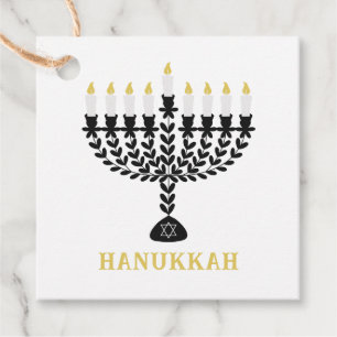 Simple Festival of Lights Menorah Hanukkah Favour Tags
