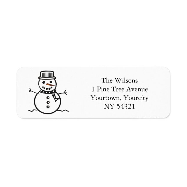 Simple Festive Fun Cute Winter Snowman Christmas (Front)