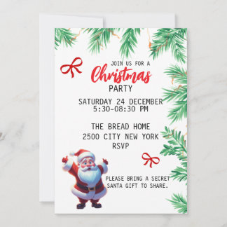 simple festive santa node christmas invitations