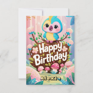 Simple Fiesta Parrot Digital Birthday Card