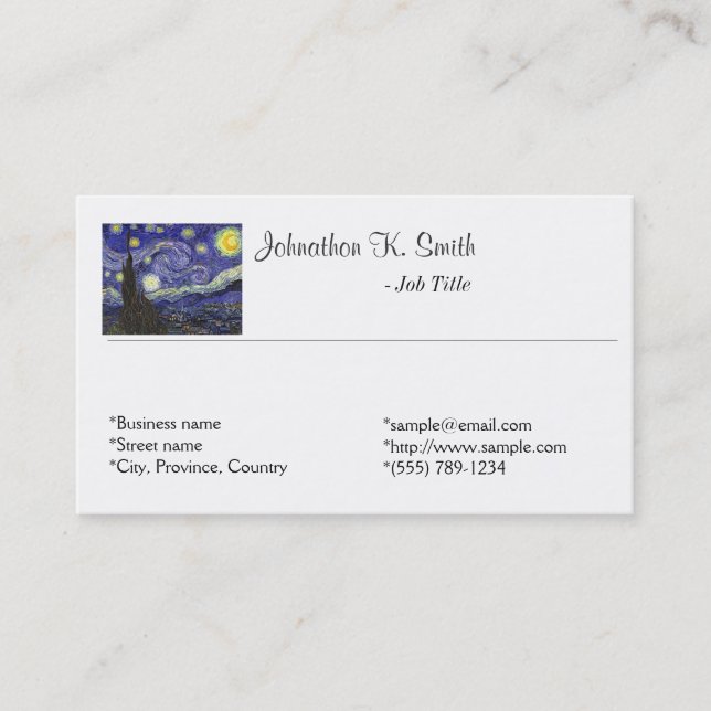Simple fine art personal business cards (Front)