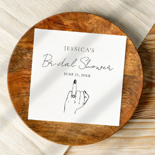 Simple Finger Ring Bridal Shower Napkins 