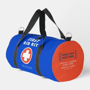 Simple First Aid Blue Orange Medical Safety Travel Duffle Bag