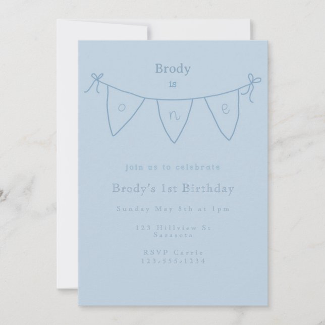 Simple First Birthday Invitation (Front)