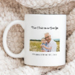 Simple First Christmas as New Grandpa Baby Photo Coffee Mug<br><div class="desc">Any new grandpa will love receiving this personalised photo coffee mug as a gift this holiday season. All text can be customised with any wording of your choice including changing "Grandpa" to "Papa" or "Granddad" or any name of your choice. Add a photo of the new grandpa and his grandchild...</div>