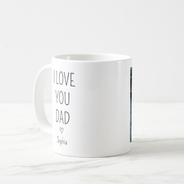 Simple First Father's Day Photo Coffee Mug (Front Left)