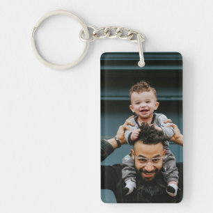 Simple First Father's Day Photo Key Ring