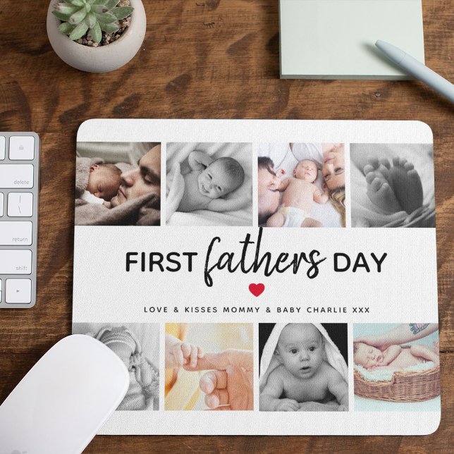 Simple First Father's Day Picture Collage | Daddy Mouse Mat (Creator Uploaded)